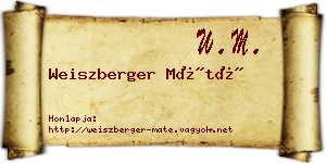 Weiszberger Máté névjegykártya